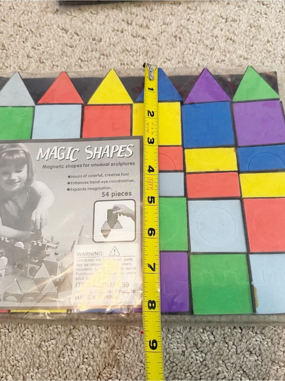 Softplay Foam Puzzle Magic Shapes Magnetic Creative STEM Construction 54 pc 2x
